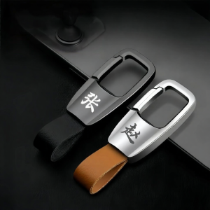 BINJIAXIU | Car Key Cover Alloy Genuine Leather Sharp Style