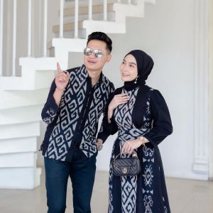 (READY)set couple tenun gamis lengan polos set couple kondangan baju lebaran baju pesta baju prewedding