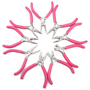 Pink Mini Multi-Functional Jewelry Wire Cutters Handcraft DIY Material Bent-Nosed Jigsaw Puzzle Ring Making Tool