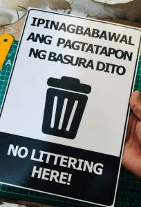 NO LITTERING SIGN
