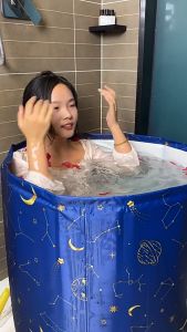 อ่างอาบน้ำลายดาว 72x67CM เด็กพับได้/อ่างแช่น้ำสำหรับผู้ใหญ่/เด็กพับได้ อ่างสปา อ่างซาวน่า สำหรับผู้ใหญ่ อ่างแช่น้ำสำหรับผู้ใหญ่/เด็กพับได้