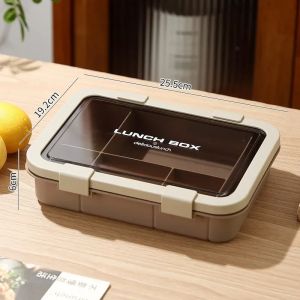 1500ML Bento Box Portable Lunch Box Kids Students Office Lunch Box with Spoon Fork Leakproof Microwavable Food Storage Container