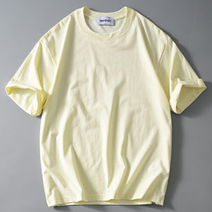 Pure Cotton Short Sleeve T-Shirt Loose Fit round Neck Comfortable Breathable Casual American Style Mens Summer Top