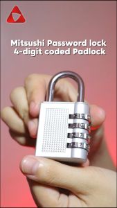 Mitsushi 4-Digit Combination Lock Padlock - High Security Durable & Easy to Use for Gym School Lockers & Outdoor Storage