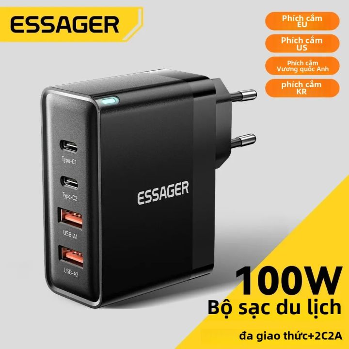 Bộ Sạc Xe Hơi Essager 100W GaN USB Type C PD QC Quick Charge 4.0 Cho ...