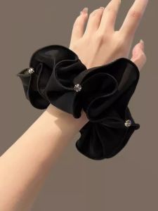 ริบบิ้นยางรัดผมสไตล์ใหม่พร้อมประดับเพชรสุดหรูหราสำหรับผู้หญิง เครื่องประดับผมสไตล์เกาหลี แฟชั่นฤดูใบไม้ผลิ 2024