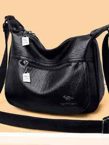 Fashionable Large Capacity Soft Leather Crossbody Bag for Women Midlife Versatile Ladies Bag Casual Shell Shaped Handbag