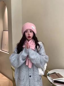 BILLI ZILLY | Pink DOPA Warmth Knit Scarf Winter New Fashion Versatile