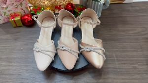 รองเท้าออกงาน สายรัดข้อเท้า ส้น1นิ้ว A2098-1