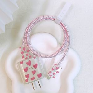 Love Heart Charger Protector Data Cable 20W 18W Protective Cover For iPhone 17 16 15 14 13 12 11 Pro Max For Xiaomi Samsung