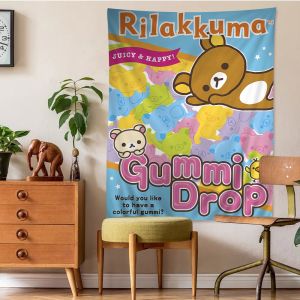 Japan Anime Tapestry Rilakkuma Bohemian Tapestry Bohemian Wall Tapestries Mandala Kawaii Room Decor Tapestry Bedroom Tapestry