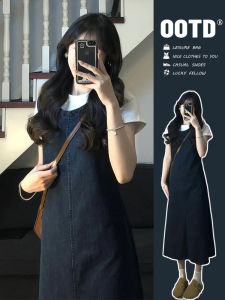 Karrar betsey | Bộ Đầm Dungaree Jeans Vintage