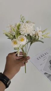 Bunga Peony Slimmer Cabang 5 - bunga Imitasi kain artificial untuk dekorasi kamar dan dekorasi wedding atau dekorasi pelaminan dekorasi cafe dekorasi rumah Import premium termurah artifisial palsu kain