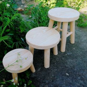Solid Wood round Stool Simple Modern Living Room Bench Shoe Changing Stool Childrens Toy Doll Low Table Wooden Furniture