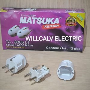 Steker arde matsuka / steker arde bulat matsuka TA-8806 LT pin kuningan