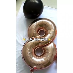 Balon Foil Angka 0-9 Warna Putih Hitam Ukuran Besar 32inch 80cm Dekorasi Pesta