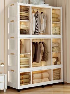 Dimensional Pocket Foldable Transparent 120cm Wardrobe for Adults and Kids Luxury Accessible Design Multi-layer Storage Cabinet
