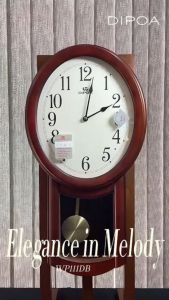 DIPOA Elegance in Melody (WP111DB) นาฬิกาแขวนไม้ พร้อมลูกตุ้ม และเสียงดนตรี ดีไซน์วินเทจ