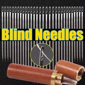 12pcs Blind Needle Home Elderly Needle-side Hole Household Stainless Steel Tail Sewing Needles DIY Apparel Accessories