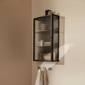 Simple Modern Changhong Glass Wall Cabinet Hanging Cabinet Kitchen Wall-Mounted Storage Rack Bathroom Cosmetics Storage Cabinet