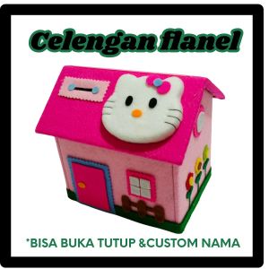 Celengan Unik Tabungan Anak Lucu Karakter Keroppi Kain Flanel Ukuran Jumbo Bisa Pake Nama Target