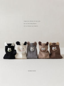 ถุงเท้าเด็กผ้าฝ้ายแท้ปักลายสไตล์เกาหลีฤดูใบไม้ผลิและฤดูใบไม้ร่วงสำหรับเด็กชายและเด็กหญิง ถุงเท้ากลางน่องแฟชั่นสำหรับเด็ก