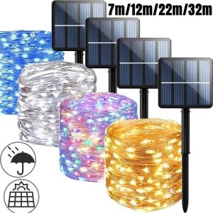 32m/22m/12m/7m Solar Led Lights Outdoor Garden Fairy String Light Led Twinkle Waterproof Lamp Christmas Patio Tree Party