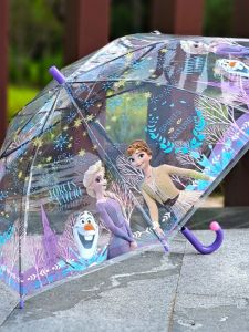 Thickened Lightweight Cartoon Childrens Umbrella Transparent Princess Umbrella for Boys And Girls Baby Safety Elsa Princess