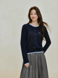 INMAN | Merino Wool Fake Two-Piece Cable-Knit Cardigan