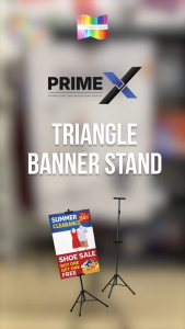 KELIN Triangle Tripod Easel Stand Banner & Poster Display Holder for Events Promotions & Menus