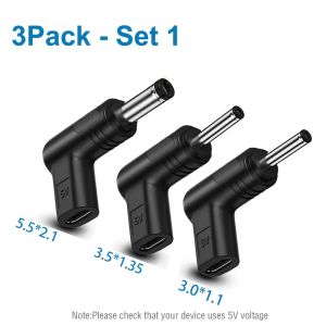 3/4/6 Pack USB 3.1 Type C Female to DC Male Adapter 5V USB-C Connector 90 Degree Angled USB C to DC 5V PD Emulator Trigger Char