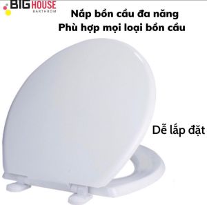 Nắp bồn cầu nắp đậy bàn cầu nhà vệ sinh nhựa trắng dùng phù hợp thay thế hầu hết các loại bồn cầu giá rẻ chất liệu nhựa bền chắc dễ lắp đặt nắp bồn cầu đa năng thông minh nắp nhựa thay thế bồn cầu 2 khối