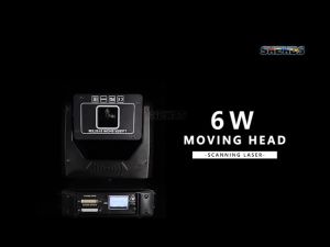 SHEHDS 6W Laser RGB Moving Head Light 20 KPPS With Northern Lights Canopy Effects ILDA Connector For Disco Party Wedding KTV DJ Equipment Club Performance Stage