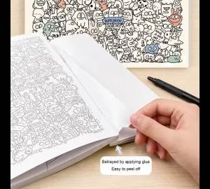 Cute Cartoon Coloring Pages & Tracing Drawing Book Doodles Stress Relief Coloring Book Multi-Purpose Art Activity Drawing Book