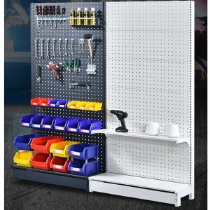 Thickened Square Hole Hardware Tool Rack Hole Board Display Stand Material Organizer Rack Auto Repair Parts Shelf Floor Standing