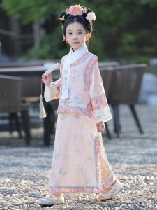 ชุดกี่เพ้าเด็กผู้หญิง ชุดกี่เพ้าจีนโบราณ ชุดกี่เพ้าฤดูใบไม้ร่วง/ฤดูหนาว ชุดกี่เพ้าจีนโบราณแบบใหม่ ชุดกี่เพ้าจีนกลาง