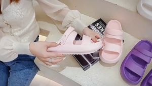 Lorgl Fashion Sandals Women Men Summer Thick Platform Shoes 2 Way To Wear Couples Beach Eva Slippers  Soft Sole Slides