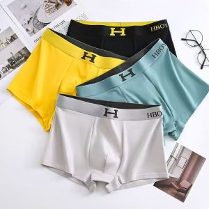 Mens Pure Cotton Antibacterial Magnetic Breathable Boxer Shorts Comfortable Underwear Youth Fashionable Flat Angle Briefs