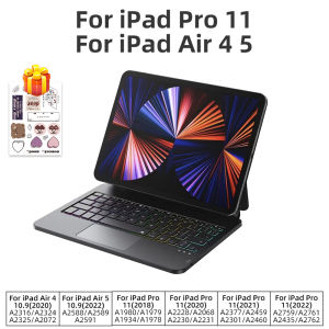 Slim Backlit Wireless Keyboard Case with Trackpad Magnetic Floating For iPad 11th A16 10th Gen Air 4 5 6 Pro 11 13 M4 12.9 3 4 5