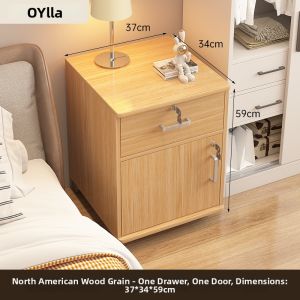 OYIla | Movable Bedside Storage Cabinet With Lock