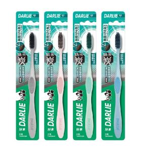 Darlie | Bàn Chải Răng Chăm Sóc Nướu Lông Mềm Kháng Khuẩn Than Hoạt Tính Làm Sạch Sâu 4 Cây