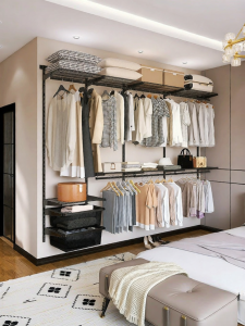 Black Open Storage Wardrobe 2.8m