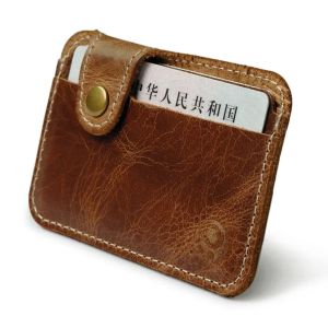 Vintage Genuine Leather Business Mini Credit Card Holder For Man Women Convenient Small Wallet ID Cash Card Case Slim Coin Purse
