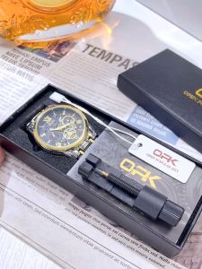 Opk Watch For Men Waterproof Original Relo Man Quartz With Box Fashion White Stainless Steel New In 2024 Business Casual Style