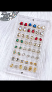 Set4 ชุดเซทเพชรติดเล็บ 48 ชิ้น คละแบบ คละสี สำหรับตกแต่งเล็บ/เคส/งาน DIY