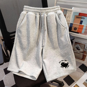 กางเกงขาสั้นทรงหลวมสไตล์อเมริกันสำหรับผู้ชาย กางเกงขาสั้นห้าแฉกสำหรับฤดูร้อน กางเกงขาสั้นชายหาดลำลอง ทรงหลวม สไตล์เยาวชน