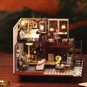 DIY Wooden 3D Puzzle Small House Model Building Set with LED Light: The Perfect Home Bedroom Decoration Gift