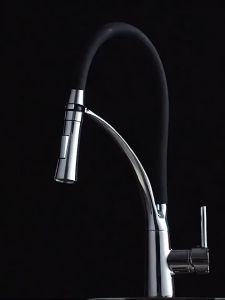 Vòi rửa chén nóng lạnh gắn chậu cần mềm Silicon HODABOSSVòi rửa bát gắn chậu đồng thau mạ NIKEN đầu vòi 2 chết độ xả