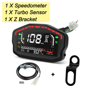 RYSJM | for1 24 Cylinders Motorcycle Digital Board Dash Universal Motorbike Speedometer 0-14000r/min Odometer Gauge Gear Adjustable