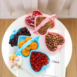 Toples Multifungsi Bentuk Hati Warna-Warni - Penyimpanan Snack & Camilan Praktis